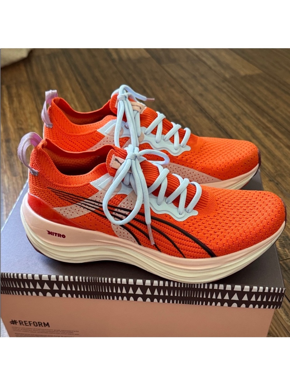 Puma Nitro Running Shoes 8.5 ForeverRun NEW in Box Cayenne Orange Sneakers Knit